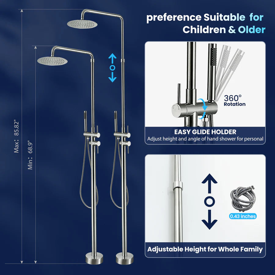 Mooroca Stainless Steel Freestanding Outdoor Shower