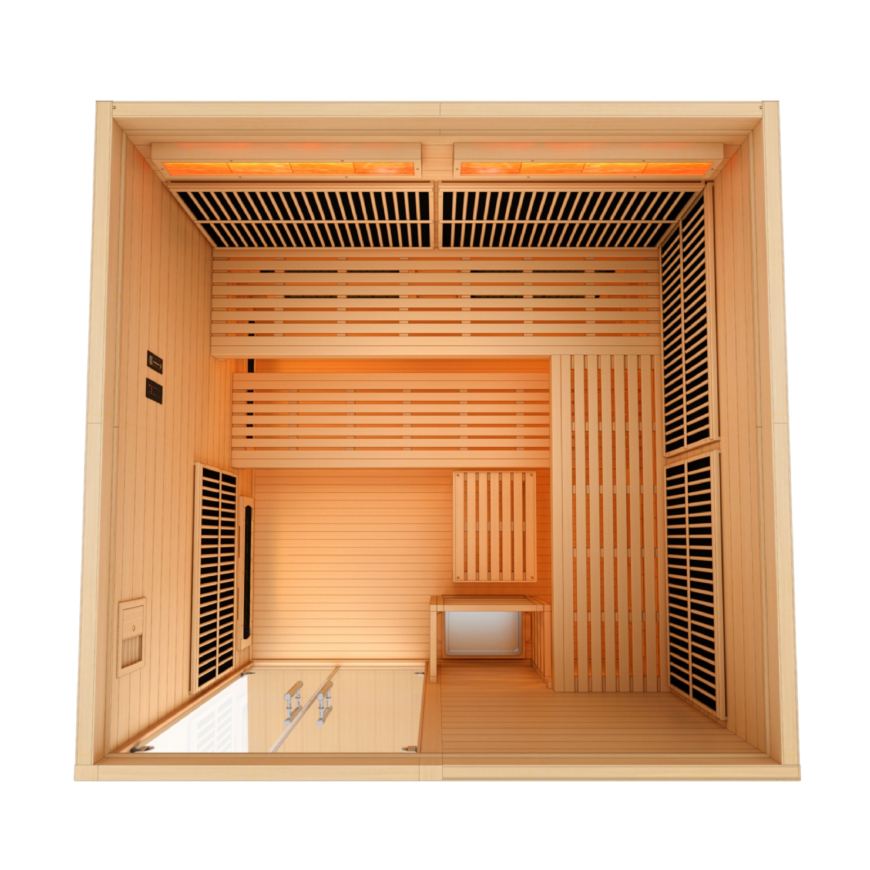 Golden Designs 2025 Toledo GDI-8360-01 6-Person Hybrid Sauna (Indoor) - Full Spectrum & Harvia Traditional Stove