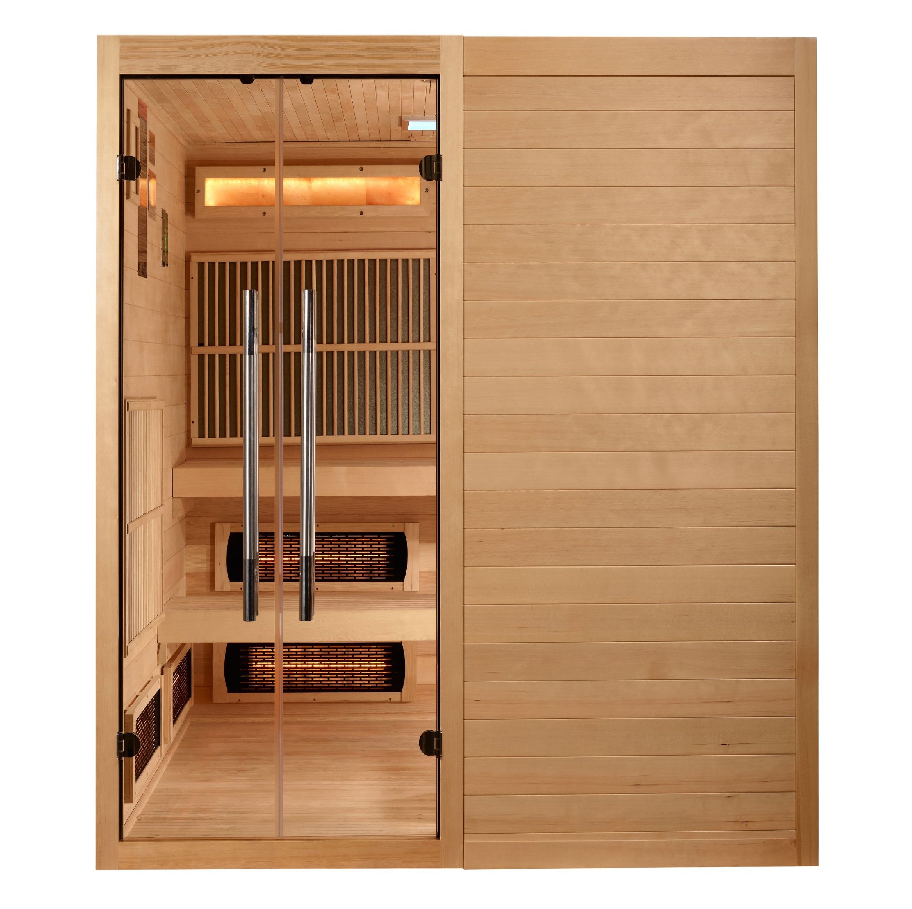 Golden Designs 2025 Toledo GDI-8360-01 6-Person Hybrid Sauna (Indoor) - Full Spectrum & Harvia Traditional Stove