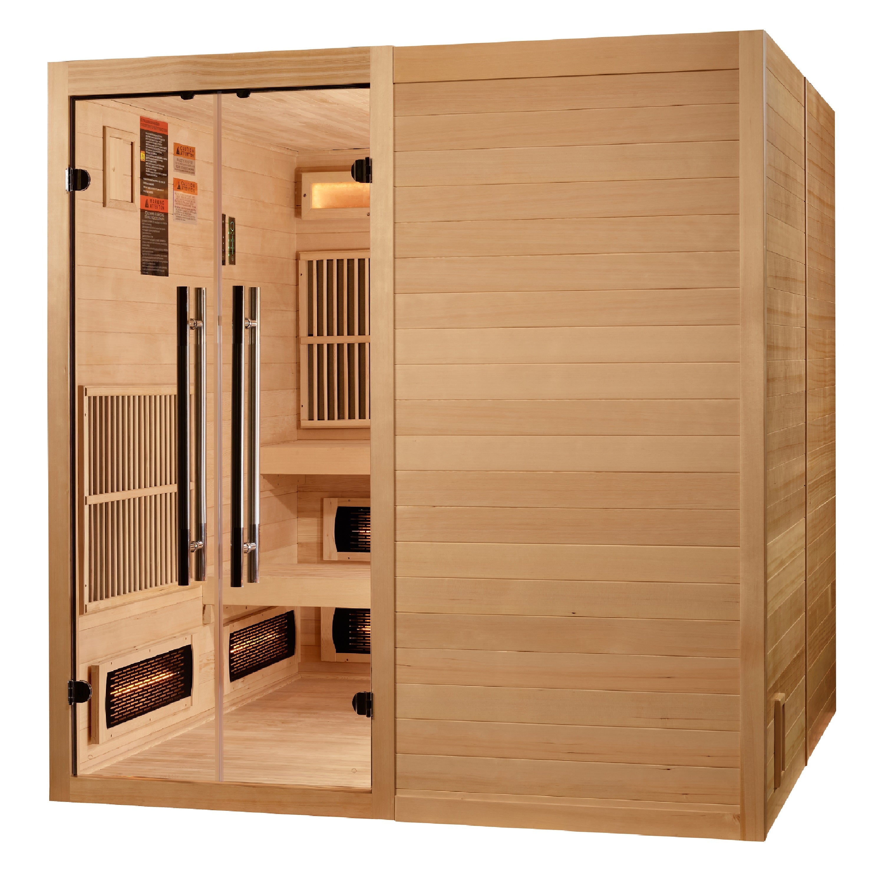 Golden Designs 2025 Toledo GDI-8360-01 6-Person Hybrid Sauna (Indoor) - Full Spectrum & Harvia Traditional Stove