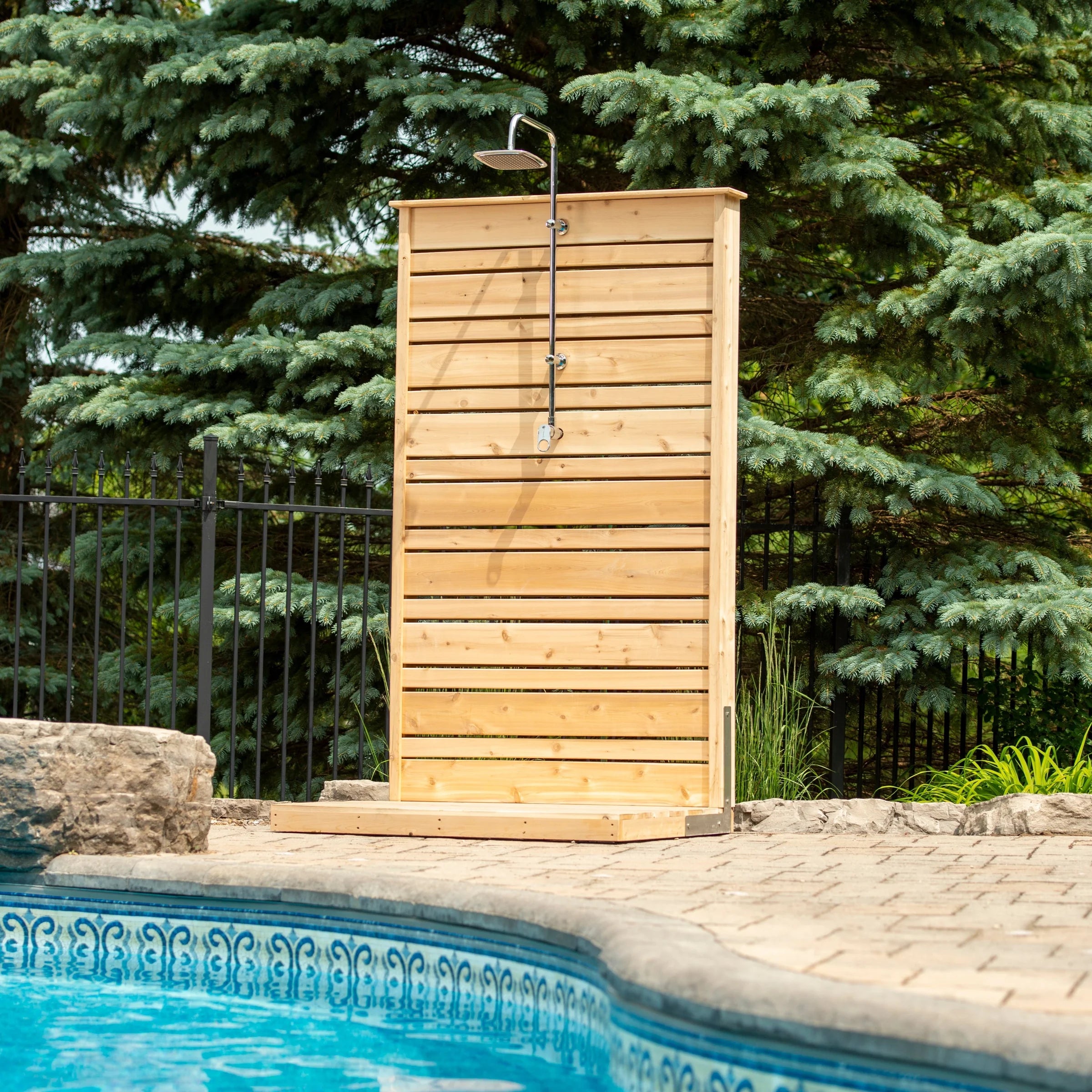 Dundalk Leisurecraft Savannah Outdoor Shower – Premium Cedar Outdoor Shower for Pools, Spas & Backyards