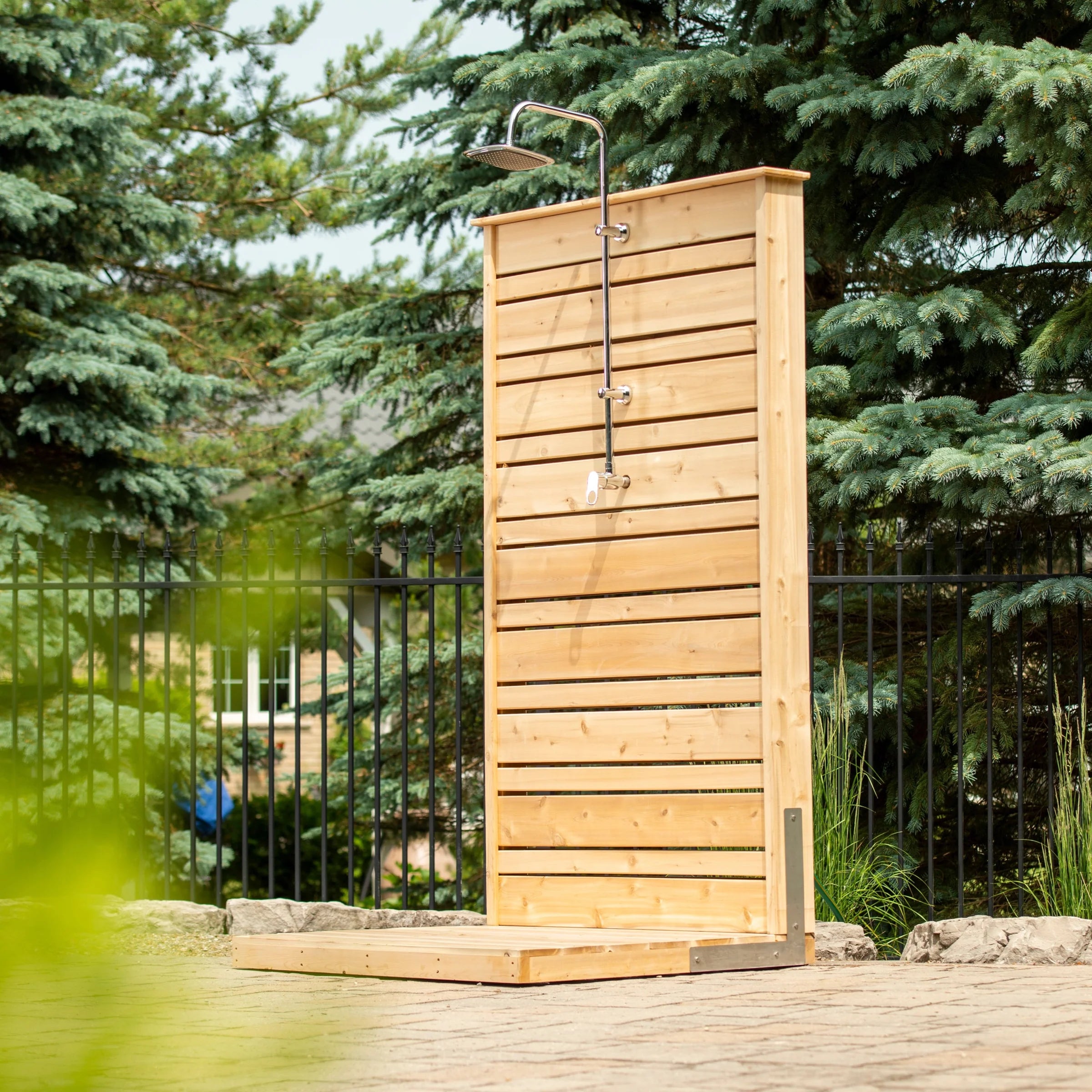 Dundalk Leisurecraft Savannah Outdoor Shower – Premium Cedar Outdoor Shower for Pools, Spas & Backyards
