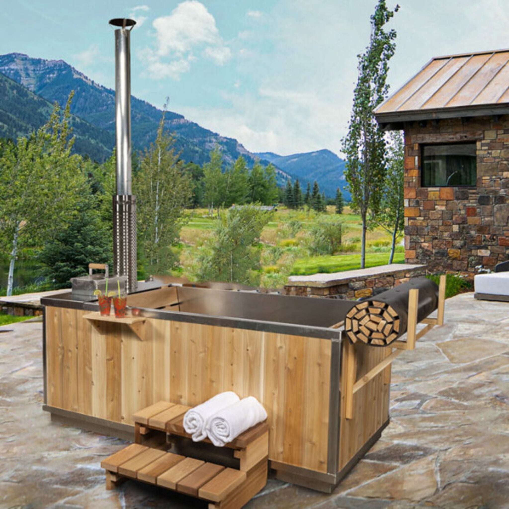 Dundalk Leisurecraft CT The Starlight Wood-Burning Hot Tub – Authentic Cedar Soaking Experience