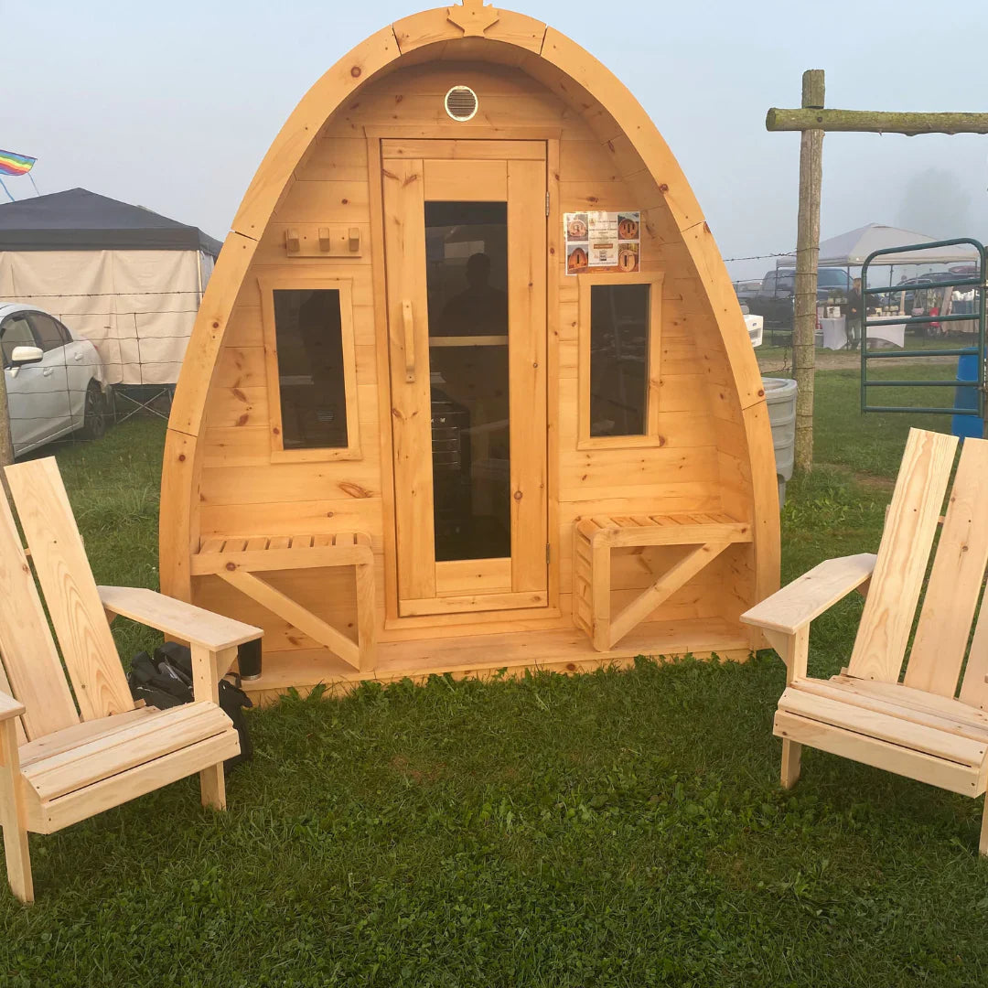 True North Tiny Pod Outdoor Sauna - Red Cedar, White Cedar, Pine Wood