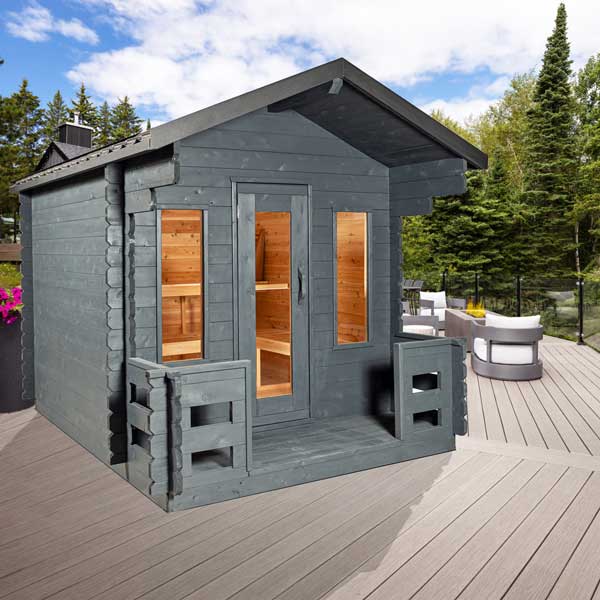 Dundalk Leisure Craft Canadian Timber Georgian Cabin Sauna with Porch