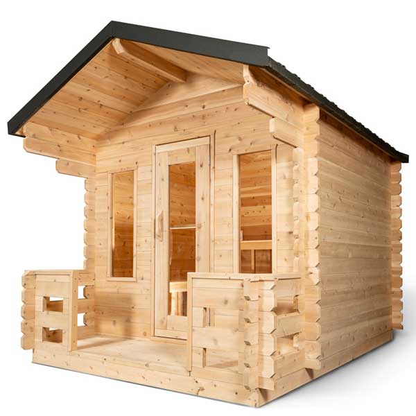 Dundalk Leisure Craft Canadian Timber Georgian Cabin Sauna with Porch