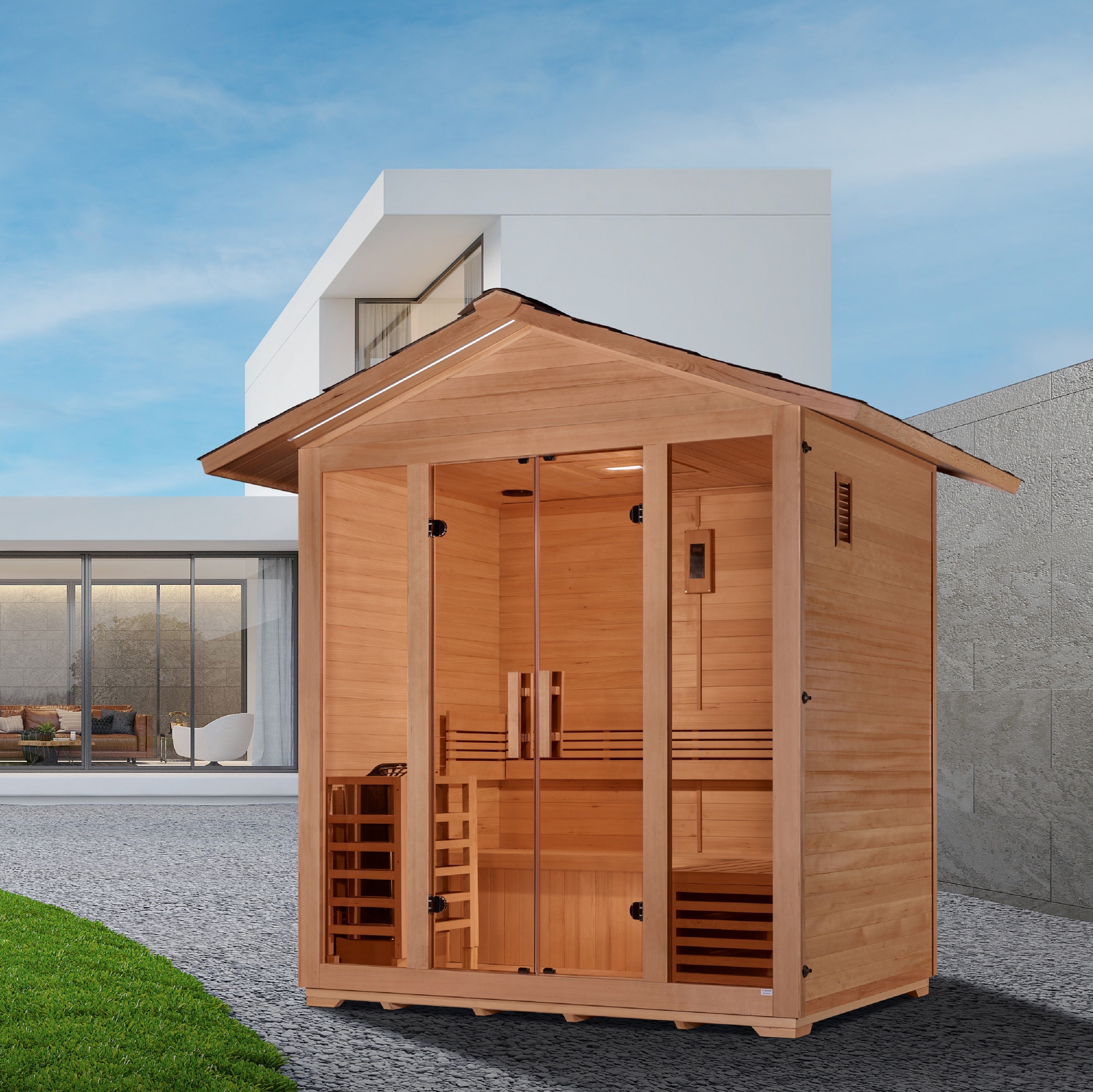 Golden Designs Vorarlberg 5 Person Traditional Outdoor Sauna - Canadian Hemlock GDI-8105-01