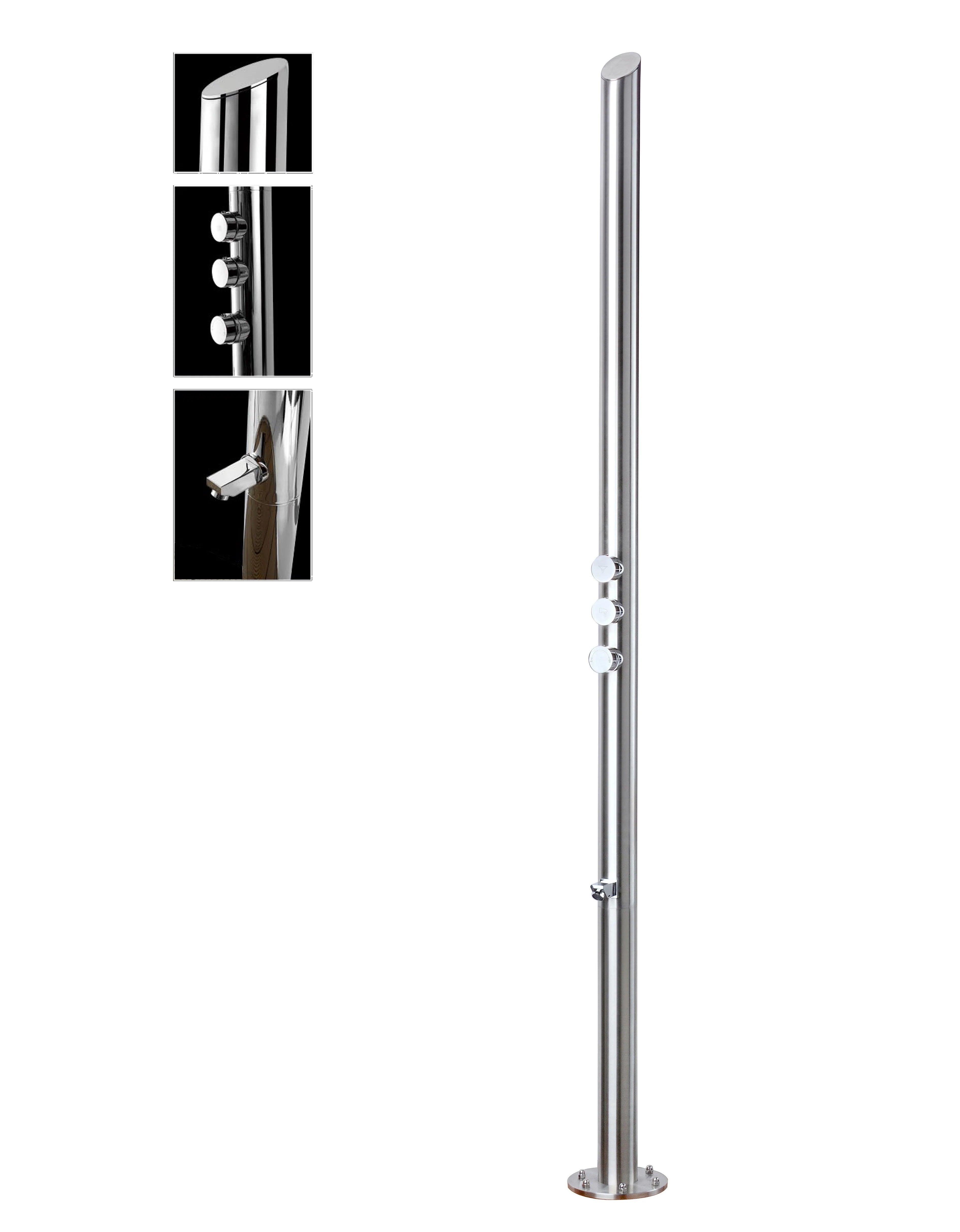 Wayime 85" Separable & Composable Free-Standing Brushed Stainless Steel 304 Waterfall Outdoor Shower